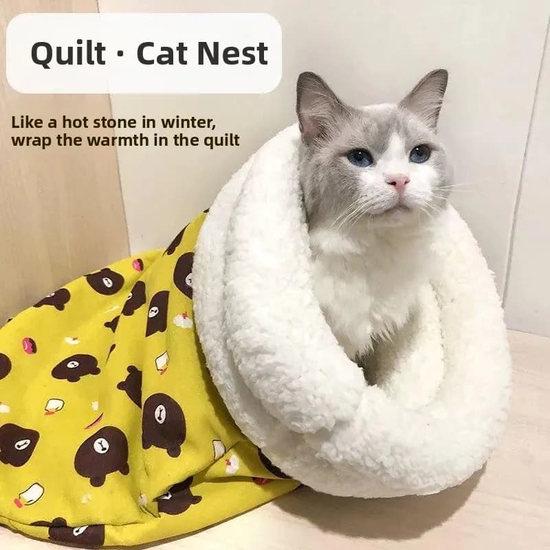 Hot Tunnel Sheep for Dogs, Cats Closed Sheep, Nursery Mat, Winter Fur Bag, Hot Cave for Pet