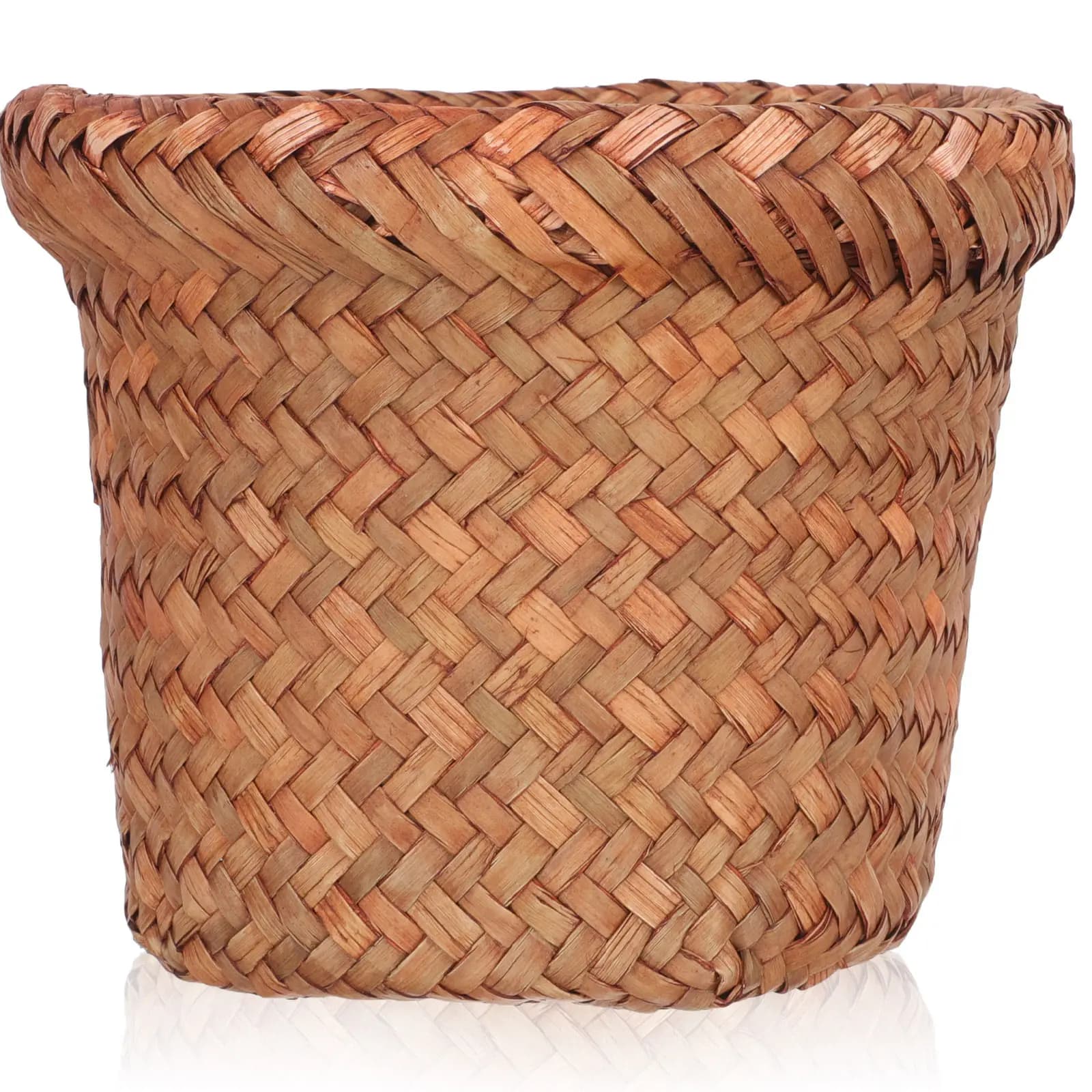 Cestino per Rifiuti Intrecciato dal Design Chic e Semplice, Bordo Liscio, Sicuro e Robusto, Materiale Premium per Casa e Ufficio