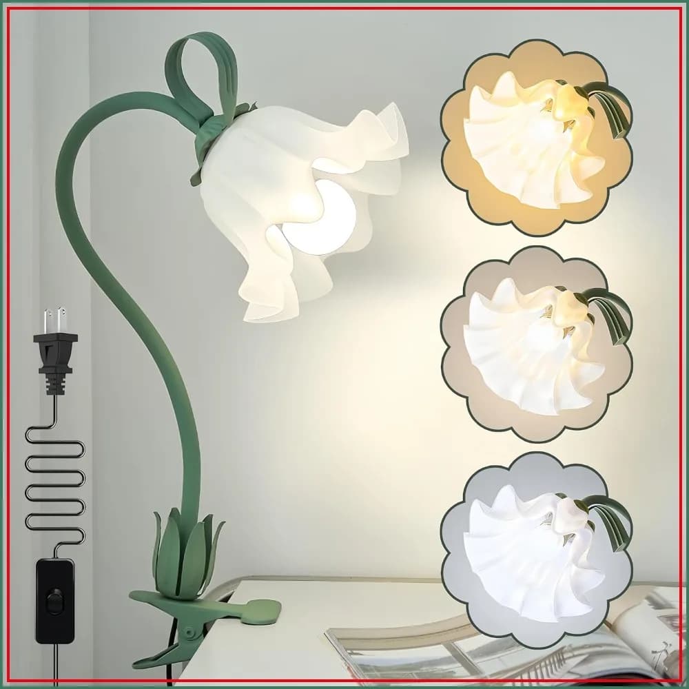 Clip on LED Desk Lamp, 3 Color Modes Eye-Caring Book Light, Flexible Gooseneck for Piano Office Bedroom