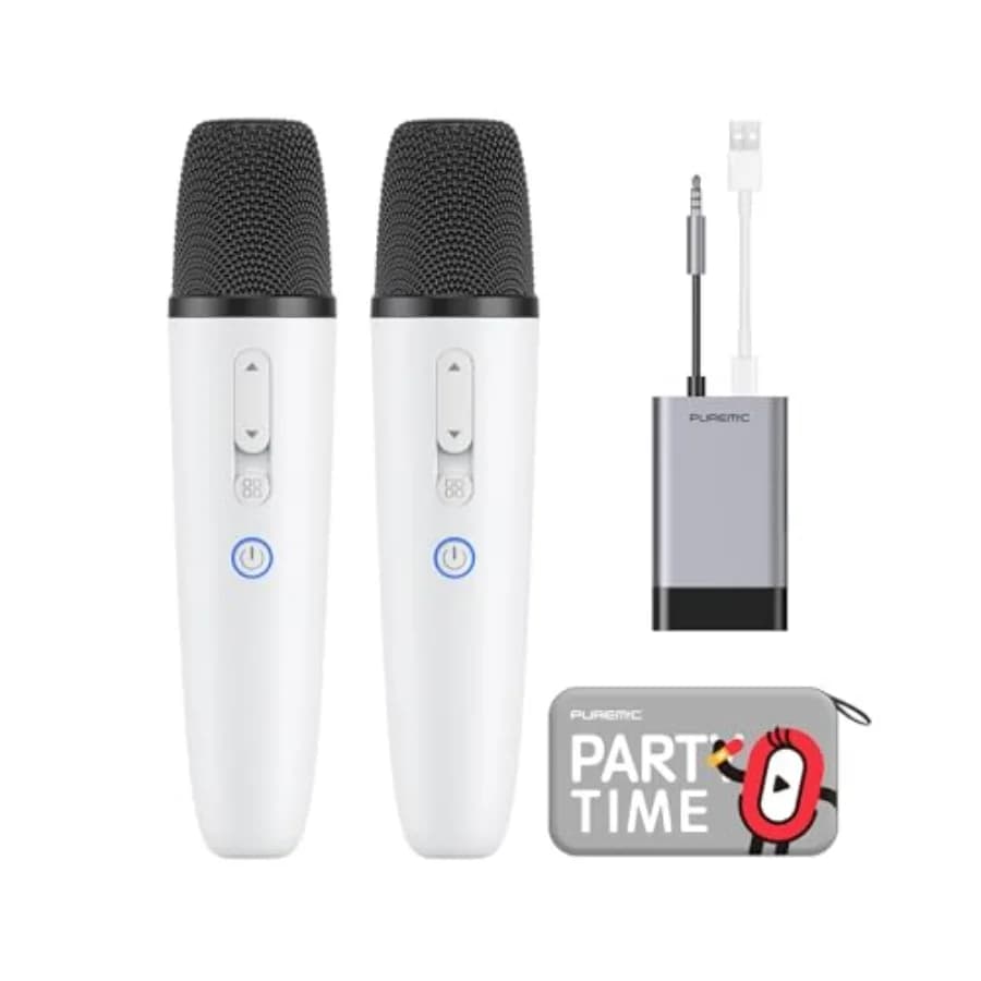 Microfono Karaoke Tesla per Tesla Model Y/3/S/X con custodia portatile, microfono wireless per cantare con ricevitore USB A e jack da 3,5 mm, nero