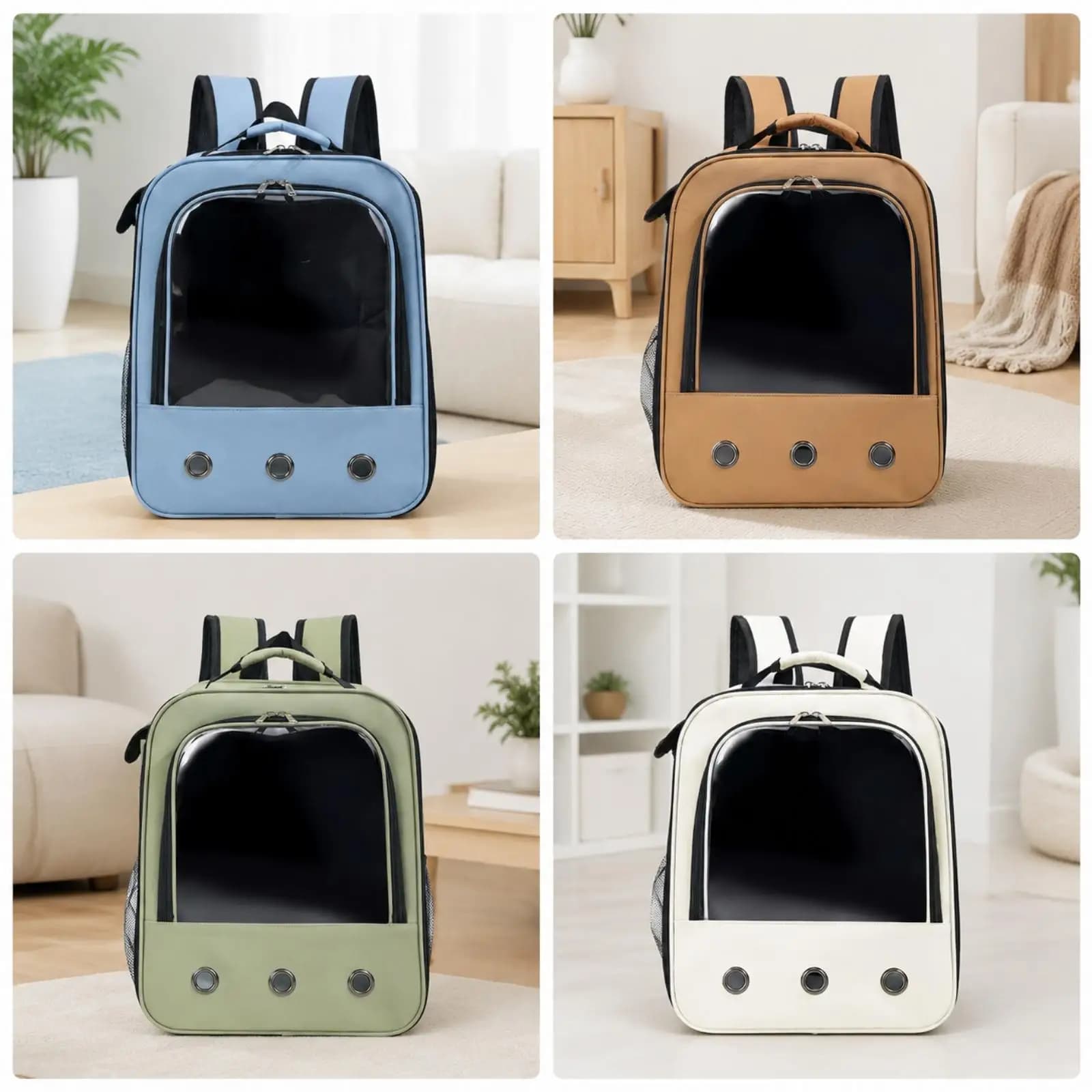 Ventilated Pet Carrier Backpack with Window Breathable Cat Backpack Structured