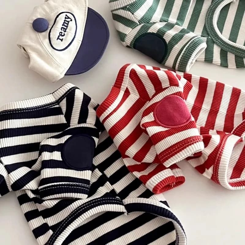 Camicia per cuccioli a righe Gilet estivo per cani Felpe sottili carine per cani Chihuahua Bichon Witer Canottiera per cani Abbigliamento per gatti Felpa per animali domestici