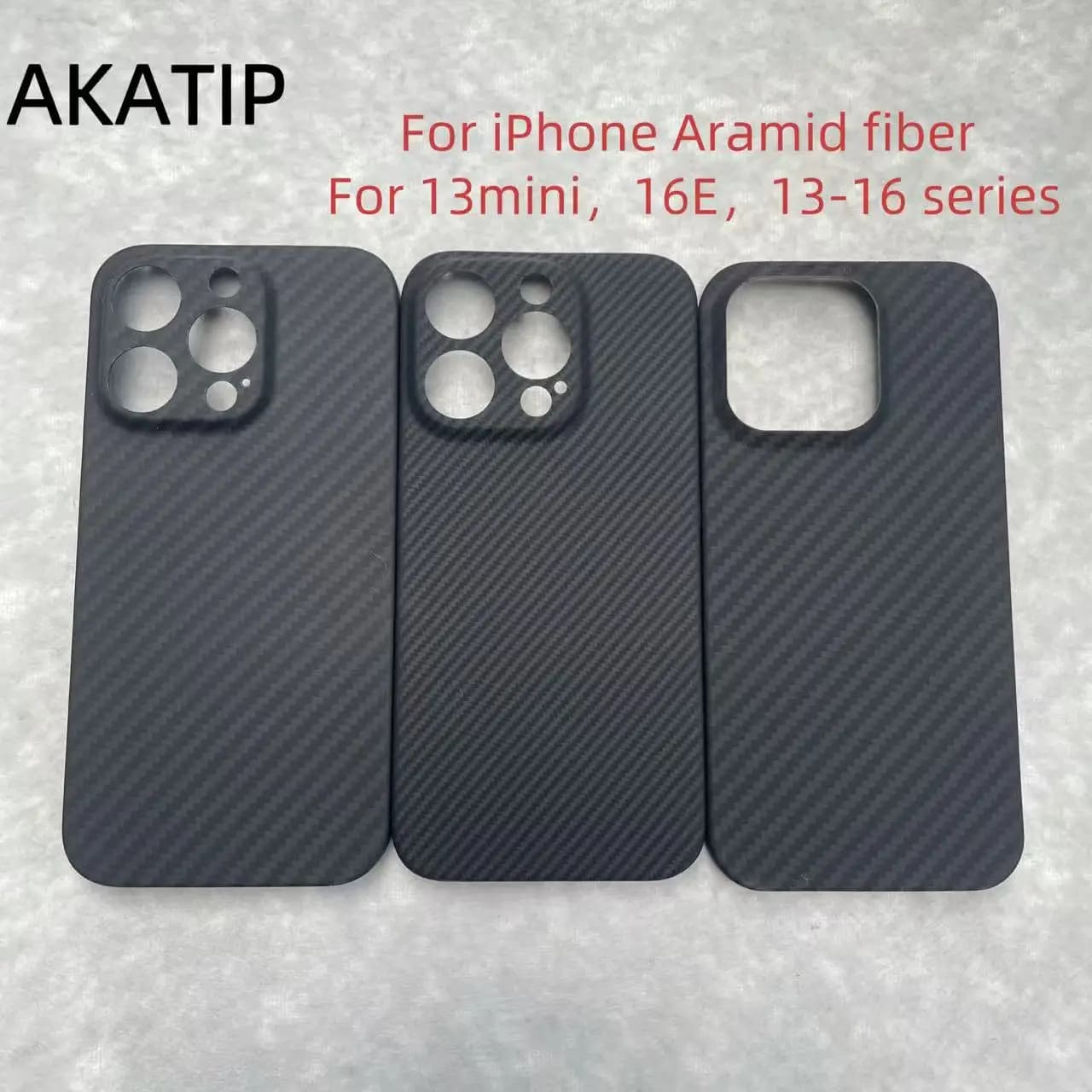 AKATIP For iPhone 13/14/15/16 PRO Max Aramid Fiber Carbon Fiber Lightweight Business 13mini，16E，16 Plus Protective Cover