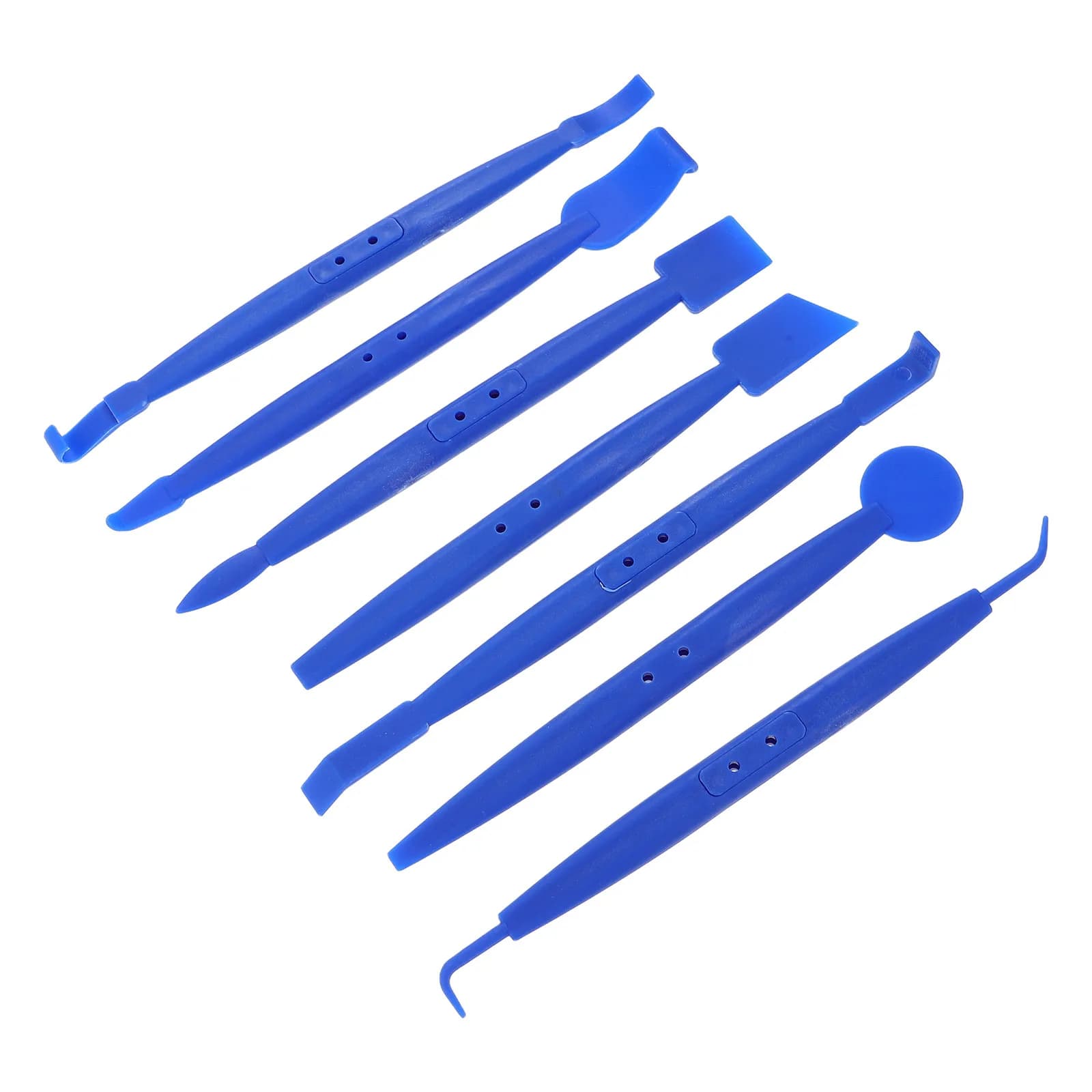 Kit di 7 Attrezzi Blu per Applicazione Pellicole Auto, Raschietto, Squeegee, Taglierino e Estrattore per Finestrini e Carrozzeria