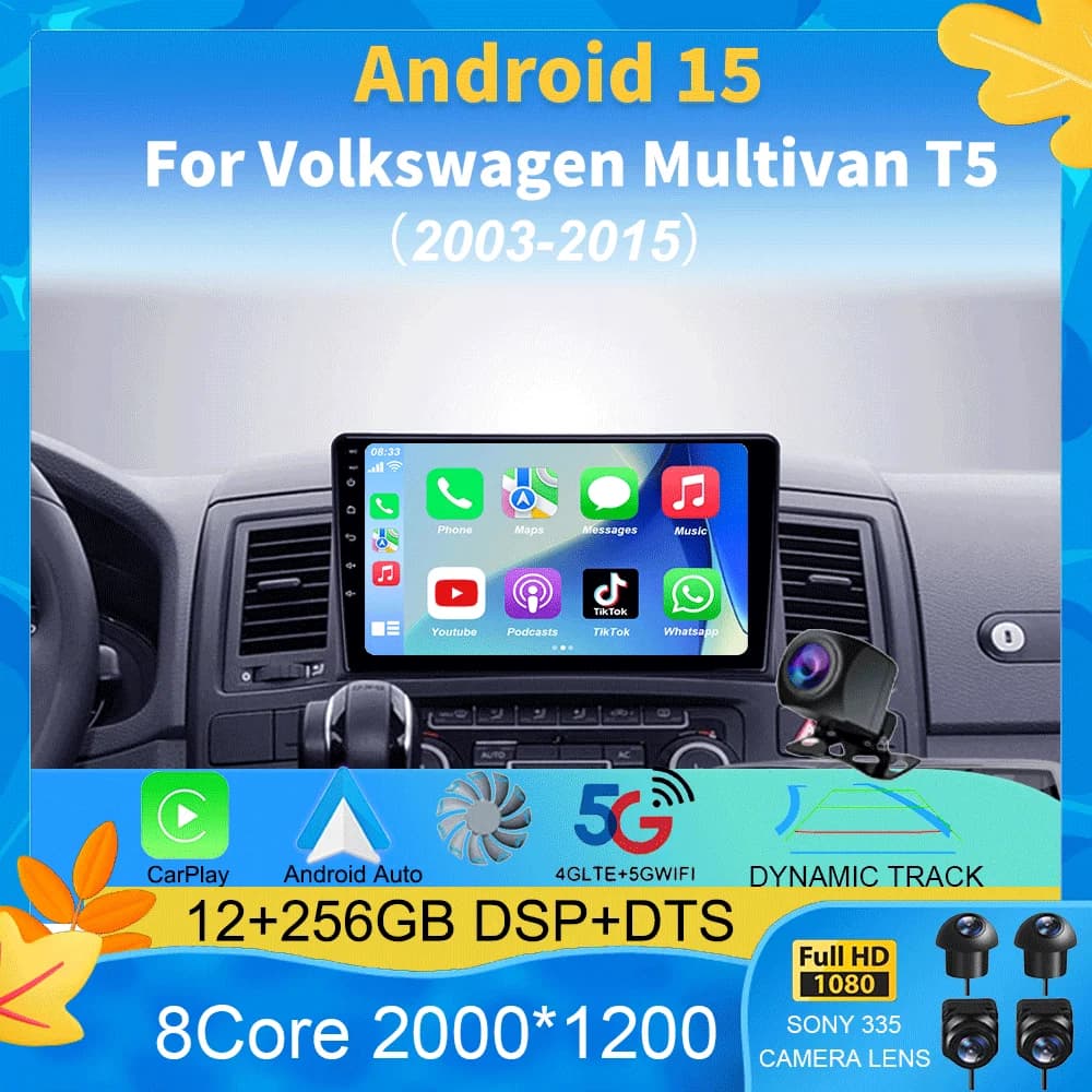 Android 15 Autoradio Per Volkswagen Multivan T5 2003 - 2015 lettore Multimedia navigazione stereo GPS No 2din 2 din dvd