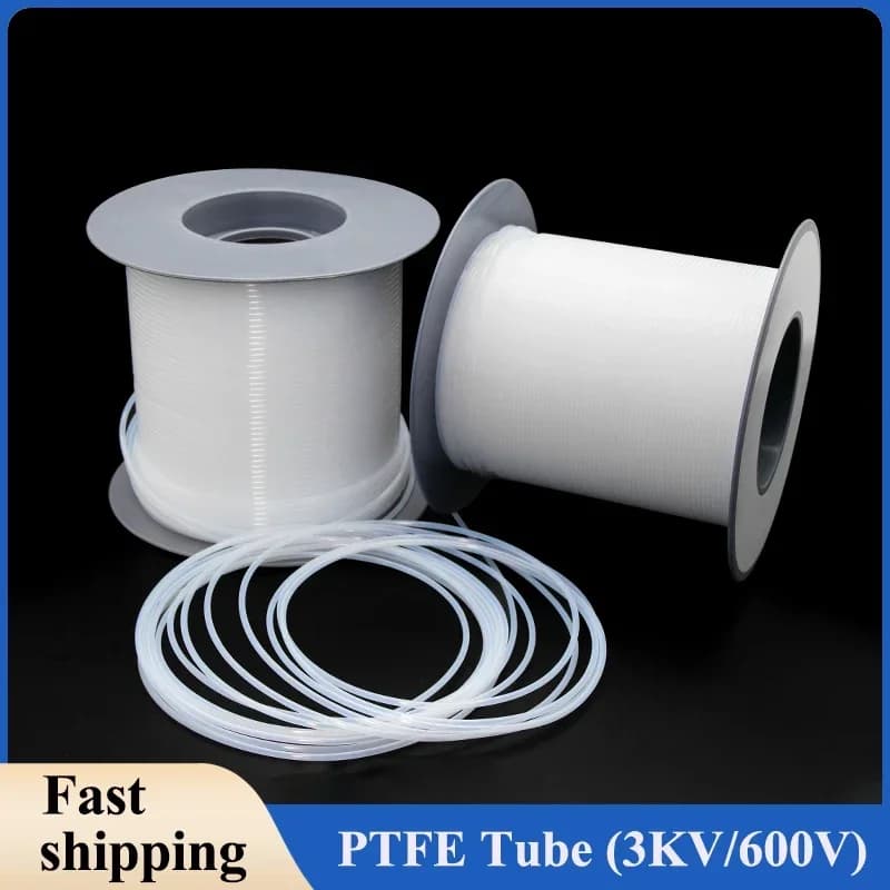 PTFE white milk 1/3/5/10M pipe for 3D printer parts ID tube 0.5 1 2 2.5 3 4 5 6 7 8 10 mm F46 Flexible insulated pipe 600V 3KV
