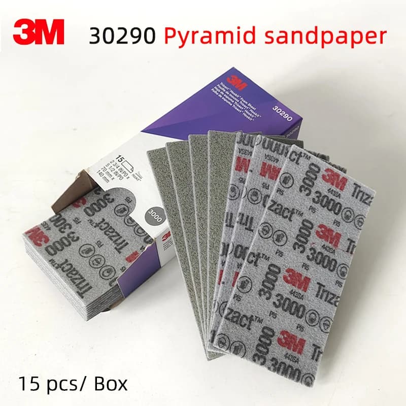 3M30290 Trizact Beauty Square Sand Disc 3000 Grit Sponge Vetrate Paper Car polishing Retifica fine 15 PZ