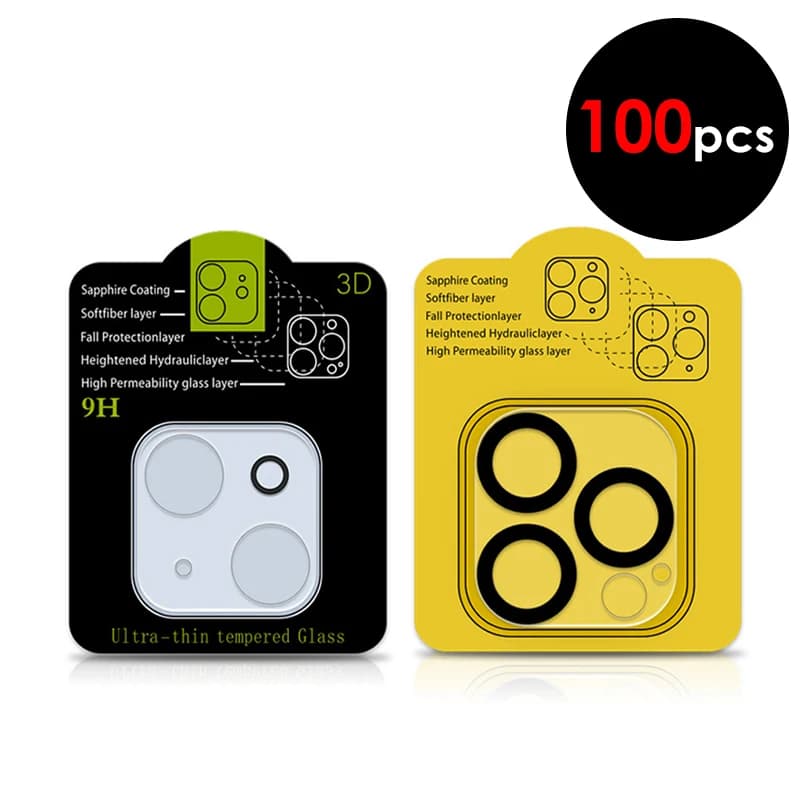 100Pcs For iPhone 17 Air 16 15 14 13 12 11 Pro Max Mini Plus 3D Full Cover Camera Len Film Tempered Glass Screen Protector