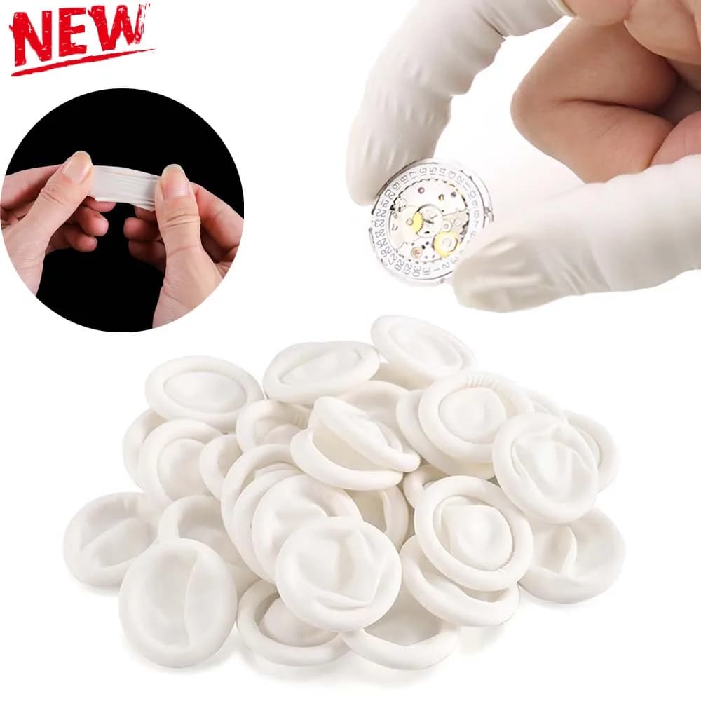 100/50/30PCS Monouso Senza Polvere Industriale Elettronico Lattice Punta Delle Dita Guanti di Protezione Orologio Strumento di Riparazione per Orologiaio Kit