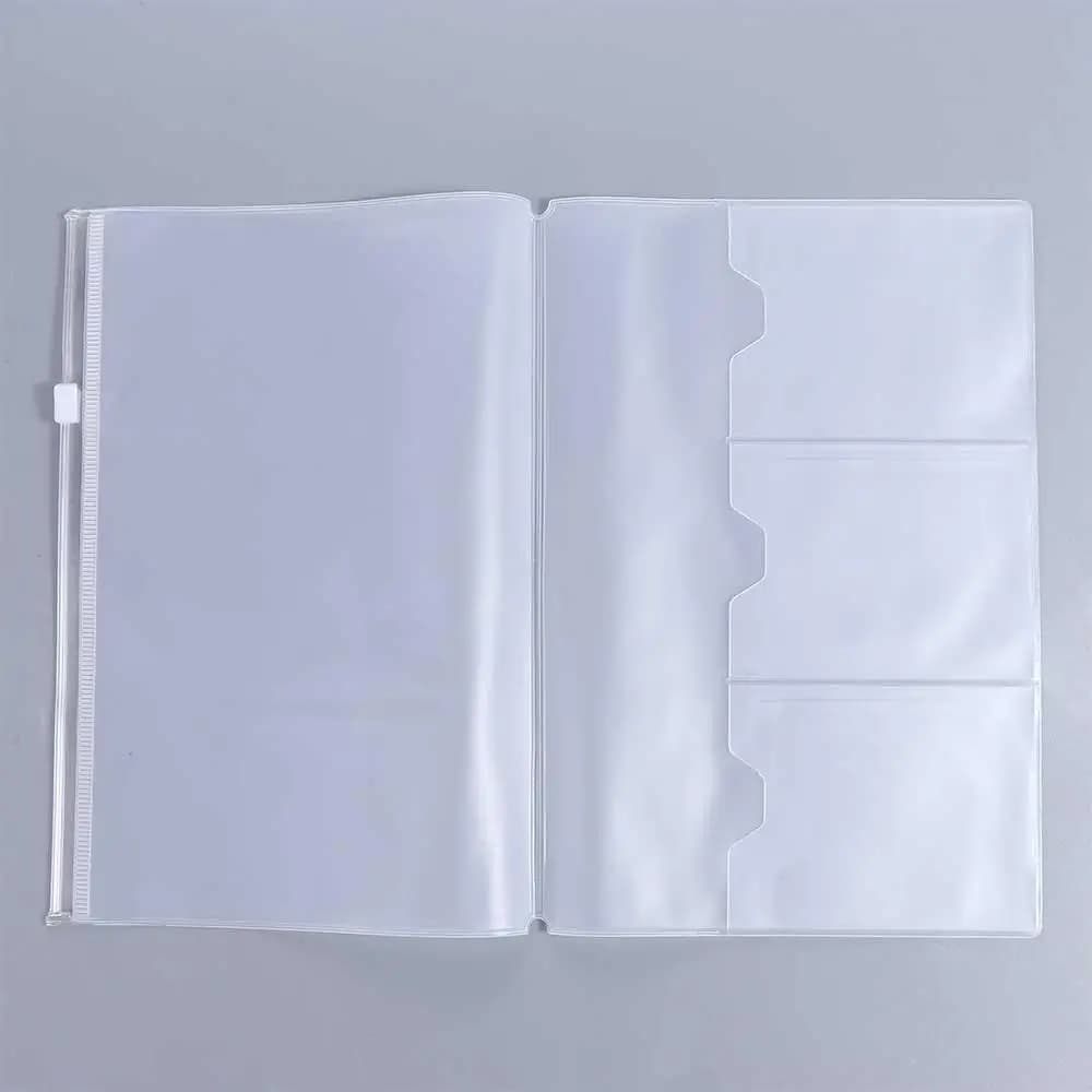 Passport Standard Pocket Notebook Zipper Bag PVC Zipper Bag Journal Planner Card Holder Notebook Storage Bag