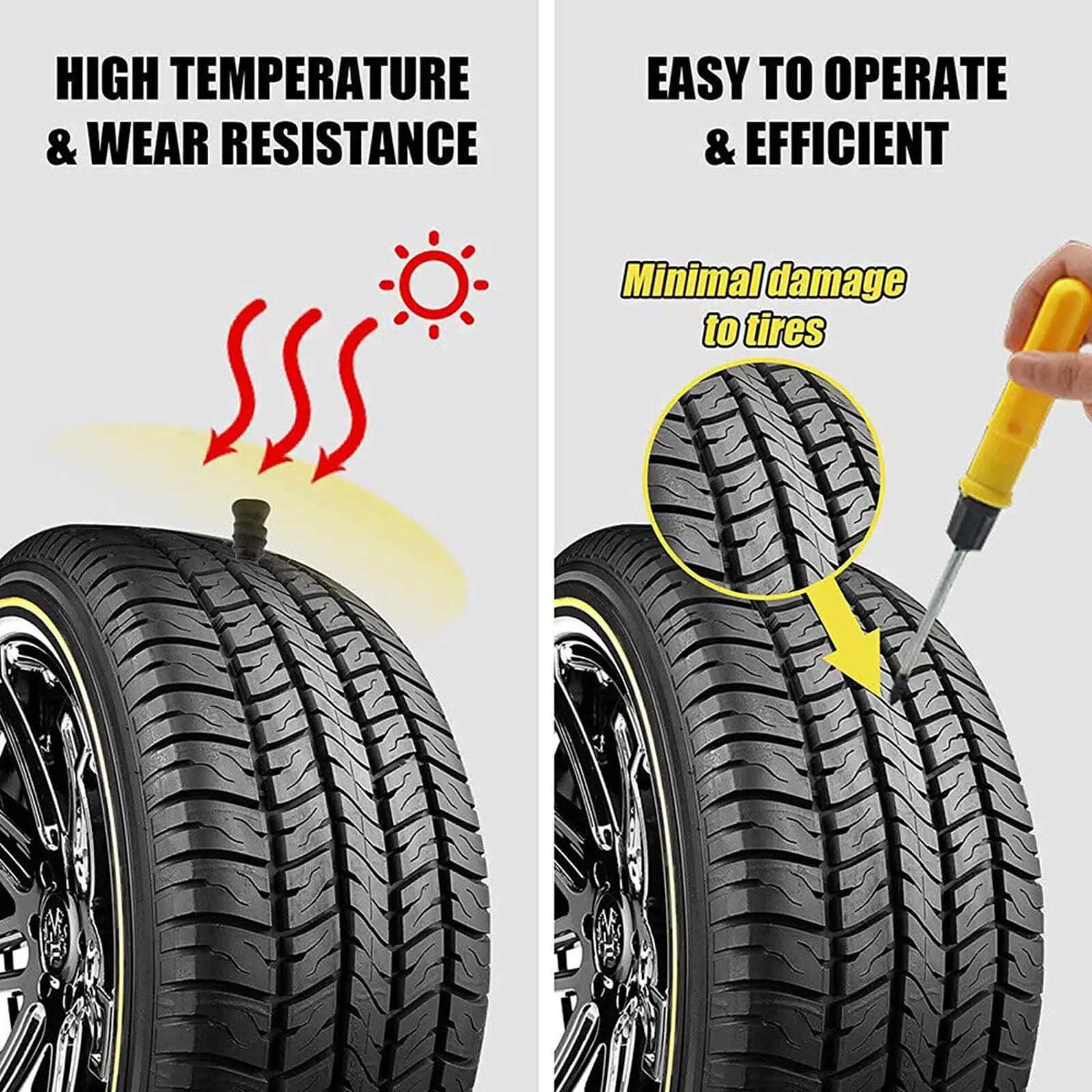 Kit Riparazione Pneumatici Senza Camera d'Aria: 32 Pezzi di Chiodi e Patch per Riparazione Forature Moto e Auto