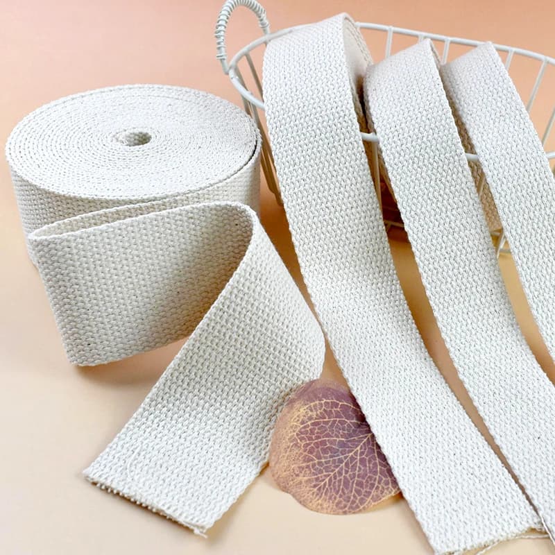 Nastro in Cotone Beige da 20 Metri, 10-50mm, Cinghia in Tela per Borse, Spessore 1.8mm, Forniture per Cucito e Fissaggio Zaini