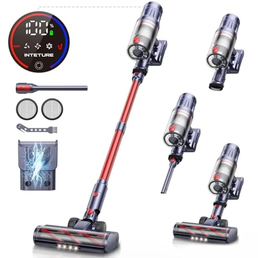 Cordl Vacuum Cleaner, 650W 55Kpa 70Mins Vacuum Cleaners for Home with Auto Mode/LED Display, Self-Standing Cordl Stick Vacuum L