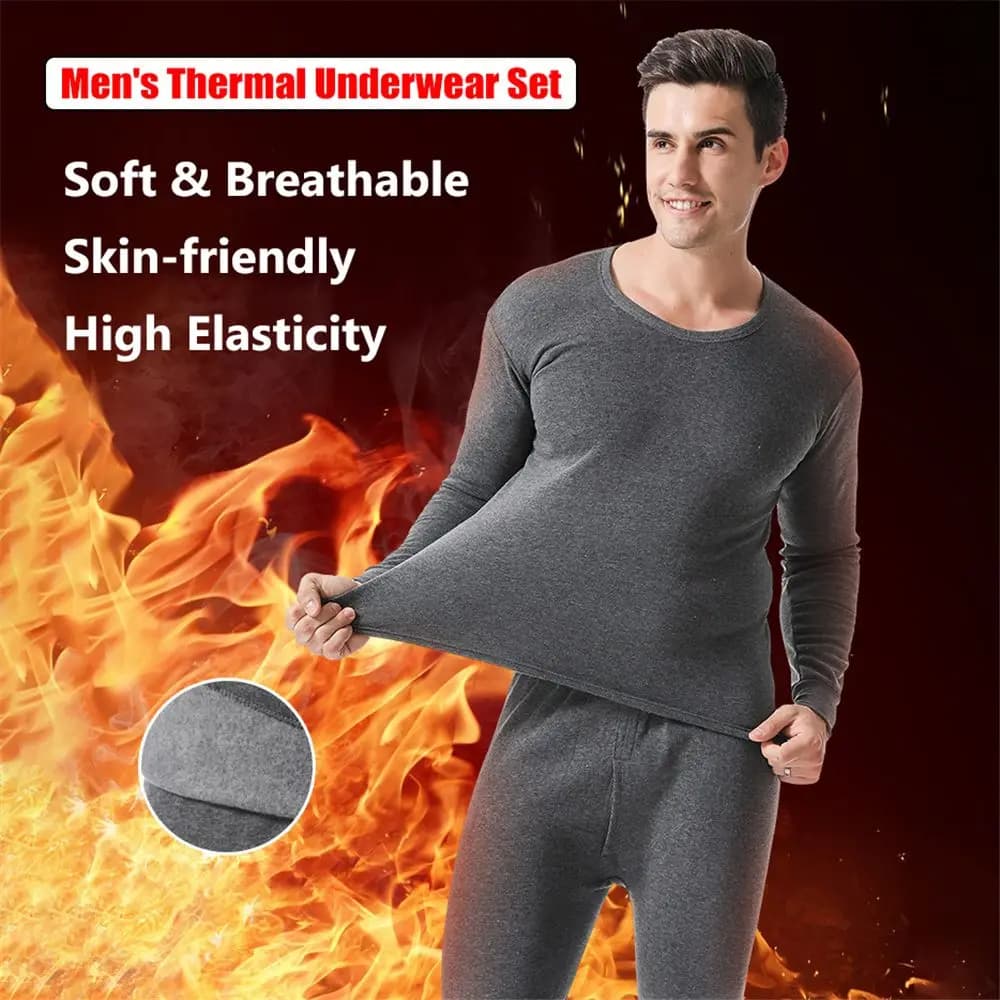 Weather Fleece Lined Ultra Soft Thermal Underwear for Men Men's Thermal Underwear Set Men's Long Johns Set Top & Bottom Set