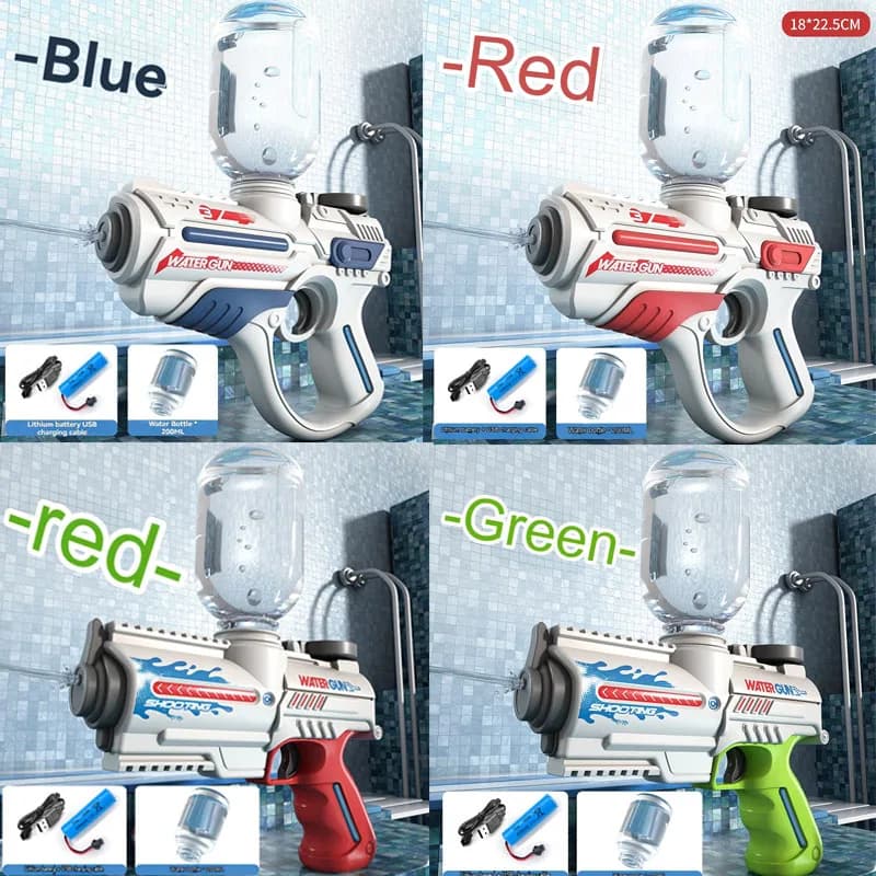 Electric Water Gun - Battery Powered with Outdoor Water Bottle Attachment - Perfect for parent-child interaction and outdoor fun