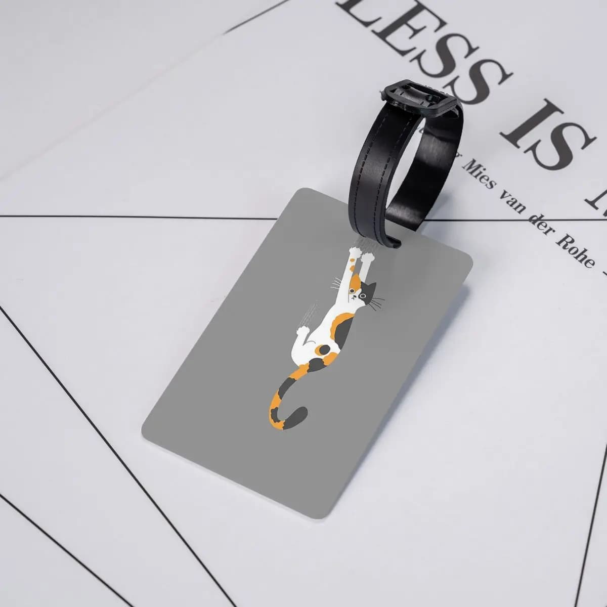 Etichette per bagagli con gatto calico, accessori per valigie, porta etichette identificative per bagagli da viaggio, nome e indirizzo