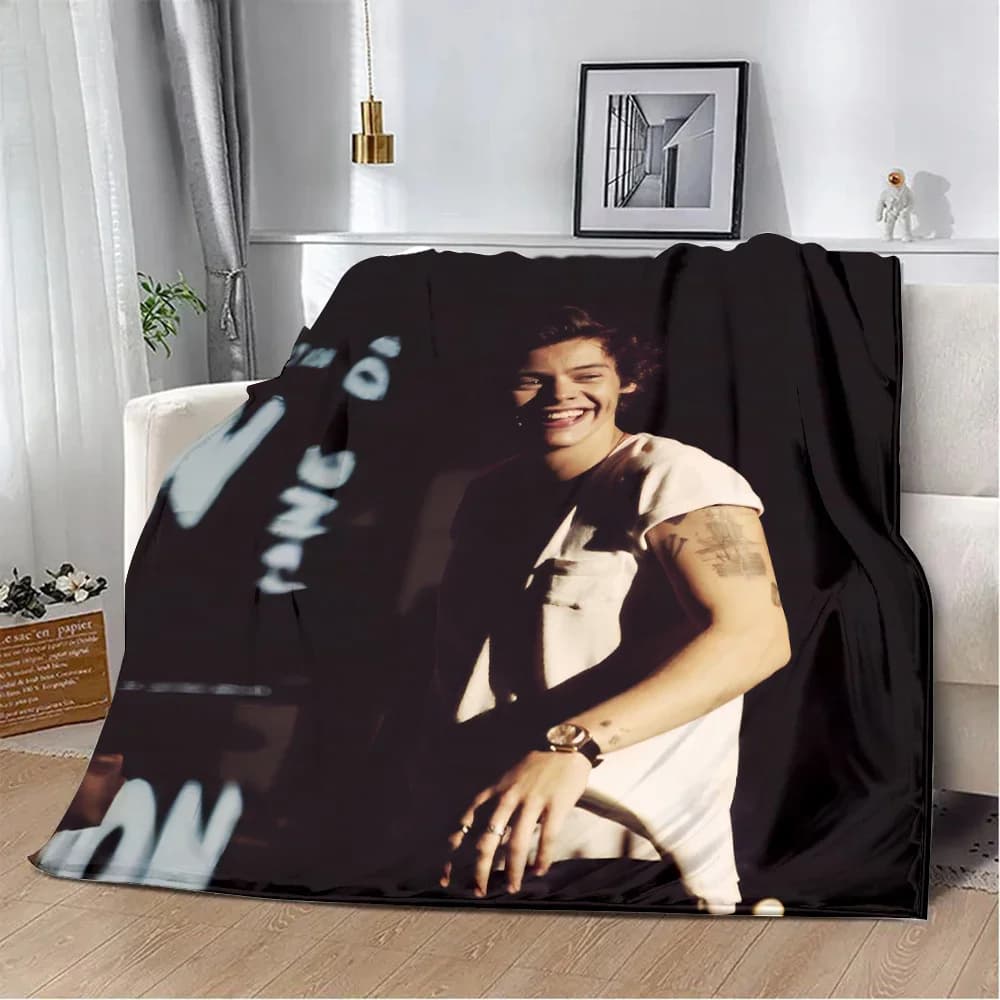 Nuovo cantante H-Harry Styles Coperta stampata Coperte da picnic Coperta calda Coperta morbida e confortevole Regali di compleanno per viaggi a casa