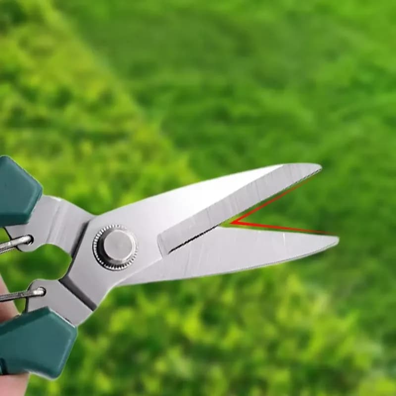 Forbici da Giardinaggio in Acciaio Inox da 190mm con Impugnatura Antiscivolo, Utensile per Potatura Bonsai per Casa, Testa Dritta Pratica