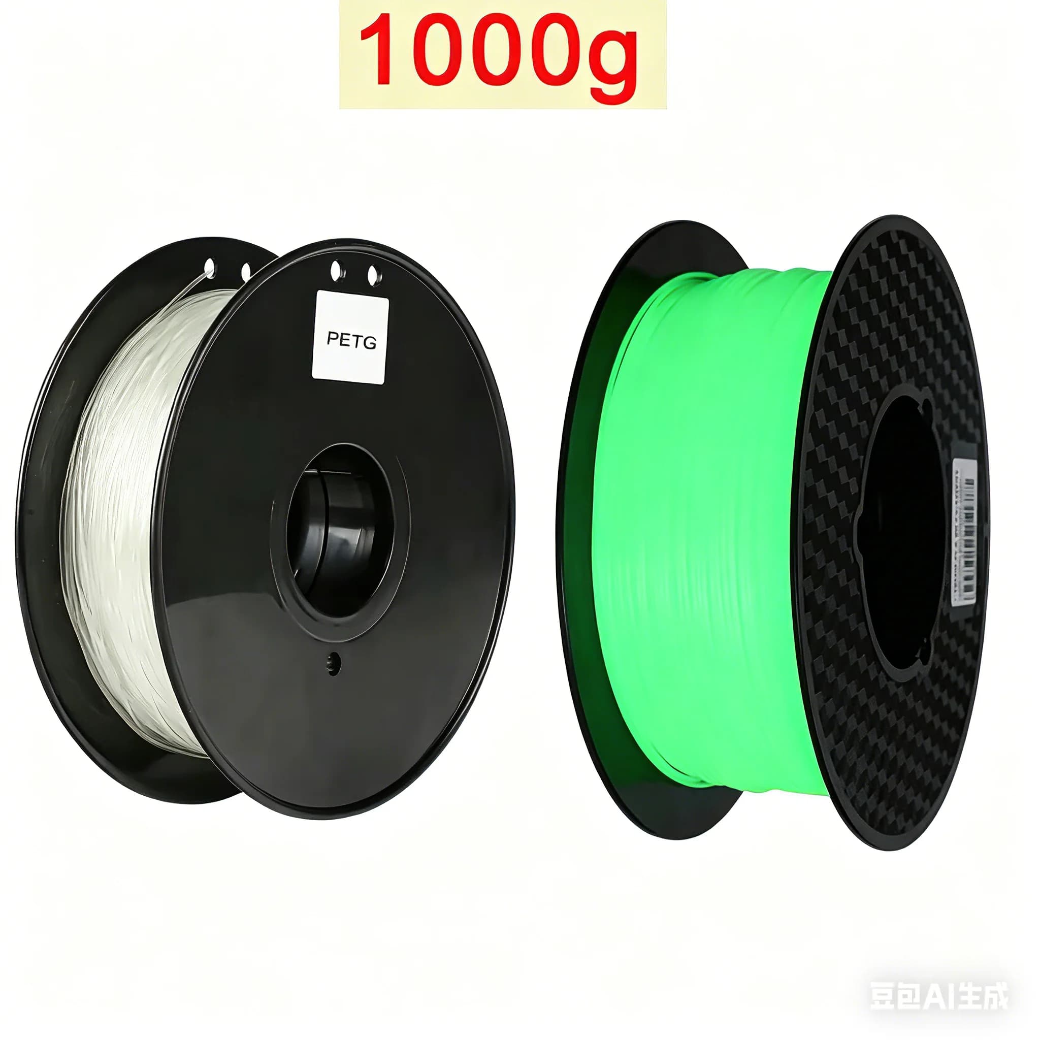 Filamento Luminoso 1.75mm 1kg per Stampante 3D, Alta Resistenza, Trasparente PETG, Blu Verde Rosa Fluorescente