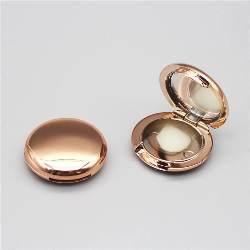 100 pieces empty 25 mm spray paint color gold round mini sample case for single hole shadows box for shadows with mirror