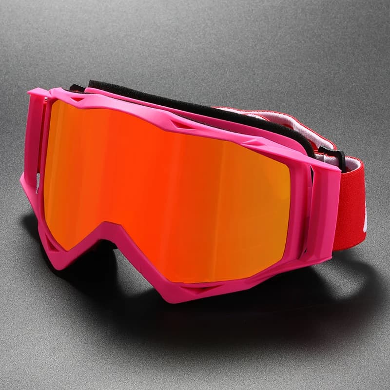 Occhiali da sci per casco da mountain bike da sci in discesa, occhiali da sci, occhiali da equitazione antiappannamento con vero film fuoristrada