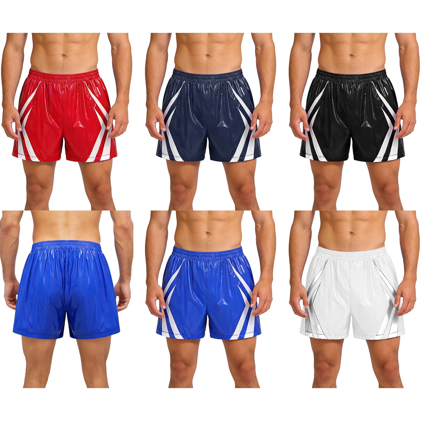 Costume da bagno impermeabile da uomo, pantaloncini sportivi con elastico in vita e tasche, costumi da bagno, abbigliamento sportivo per spiaggia, piscina, corsa, ciclismo