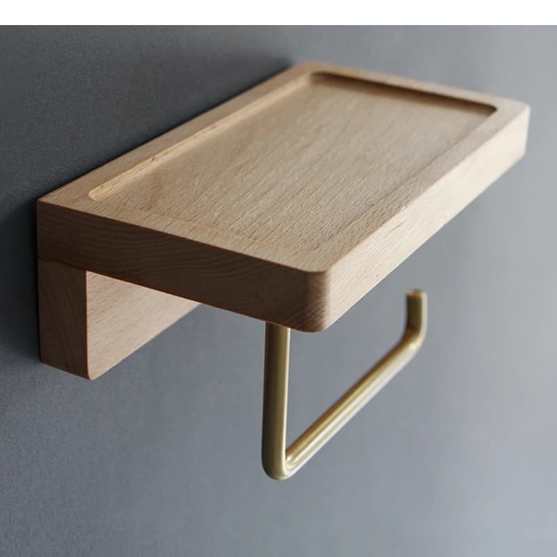 Porta tovaglioli in legno Scaffale portaoggetti Soggiorno Porta asciugamani di carta non perforato in legno massello Scatola per fazzoletti da parete Dispenser per WC