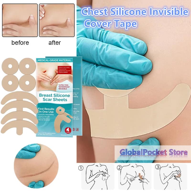 [TG823] Adesivi Invisibili in Gel di Silicone Riutilizzabili, Cerotti Circolari per Nascondere Cicatrici sul Petto, Nastro per Nascondere Tatuaggi e Imperfezioni