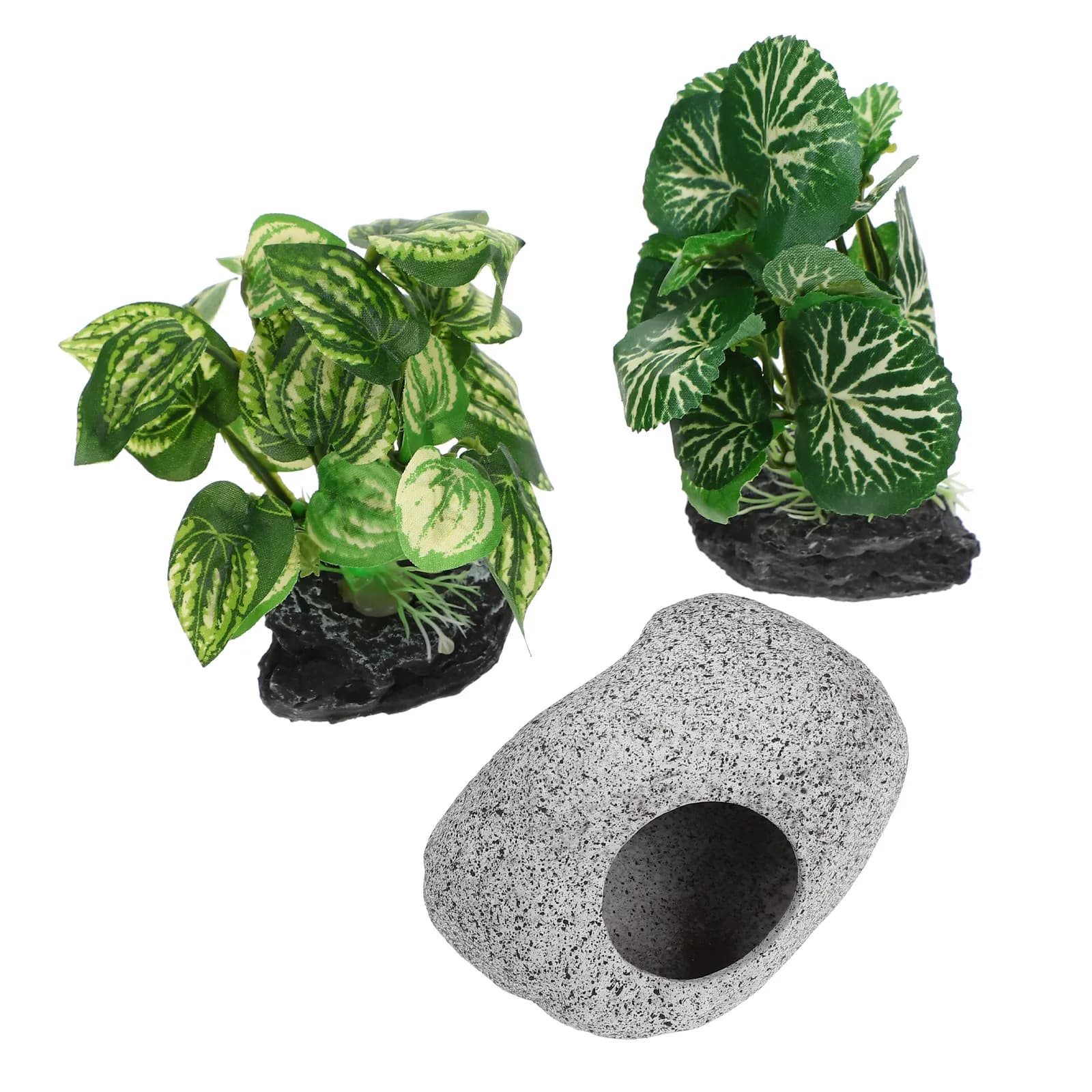 Set di Piante Artificiali Realistiche per Acquario e Decorazioni in Ceramica per Grotte dei Pesci, per un Paesaggio Naturale Vivace e Resistente all'Usura