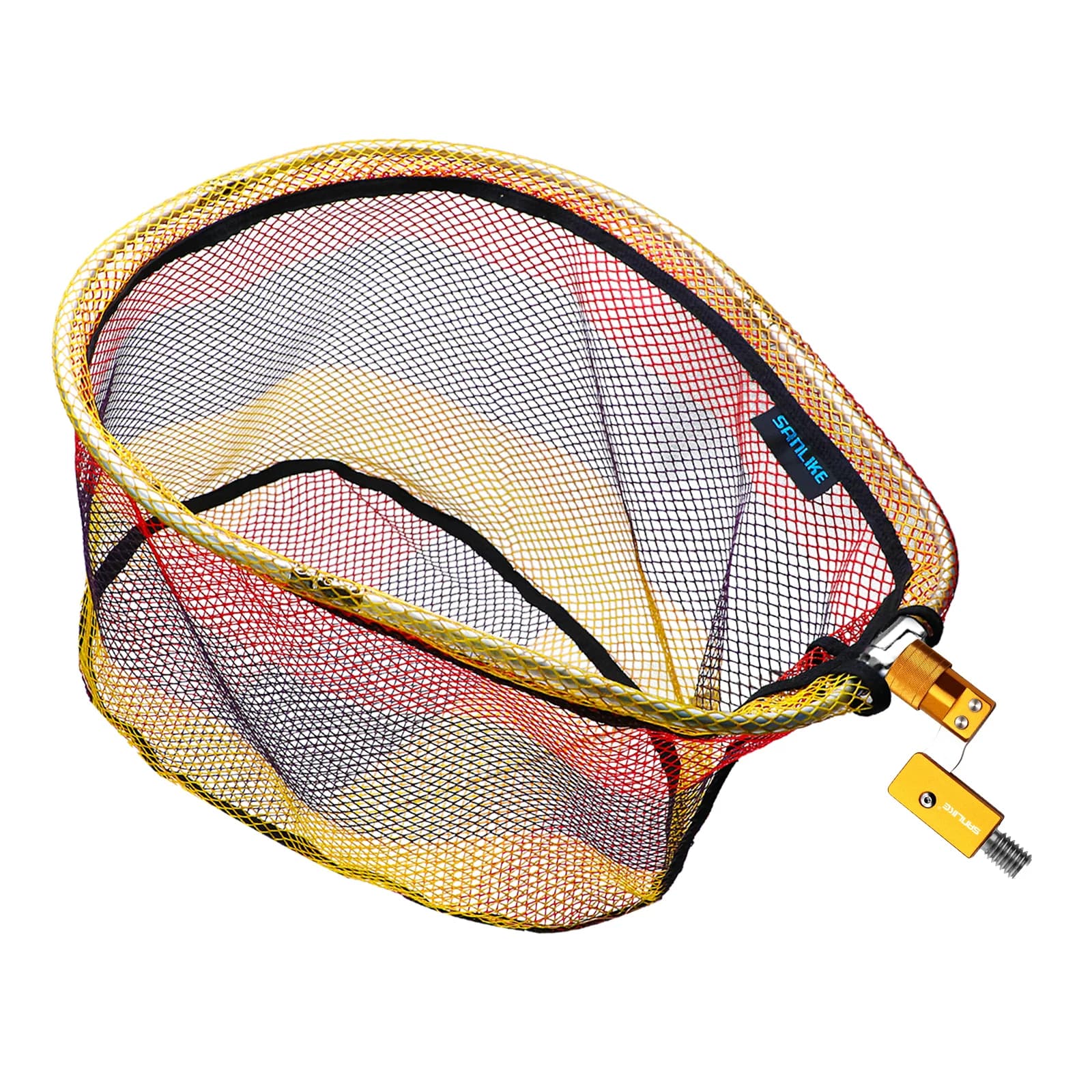 SANLIKE Rete da pesca colorata e adattatore in lega di alluminio da 1/2 pollice 12 mm telaio pieghevole rete da immersione in nylon accessori per la pesca con guadino