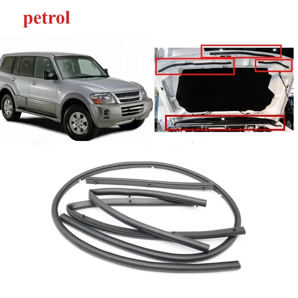 4 pezzi guarnizione in gomma per cofano benzina per Pajero V73 striscia meteorologica in gomma per cofano per corpo Montero in gomma per Shogun V77 V75 MR 437091