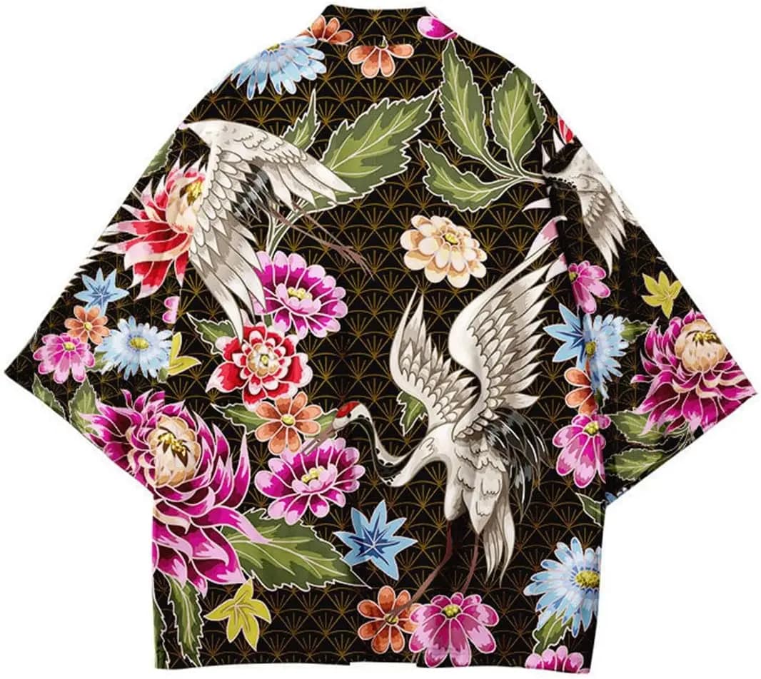 Giacca Yukata da uomo con cardigan casual leggero e traspirante, kimono giapponese
