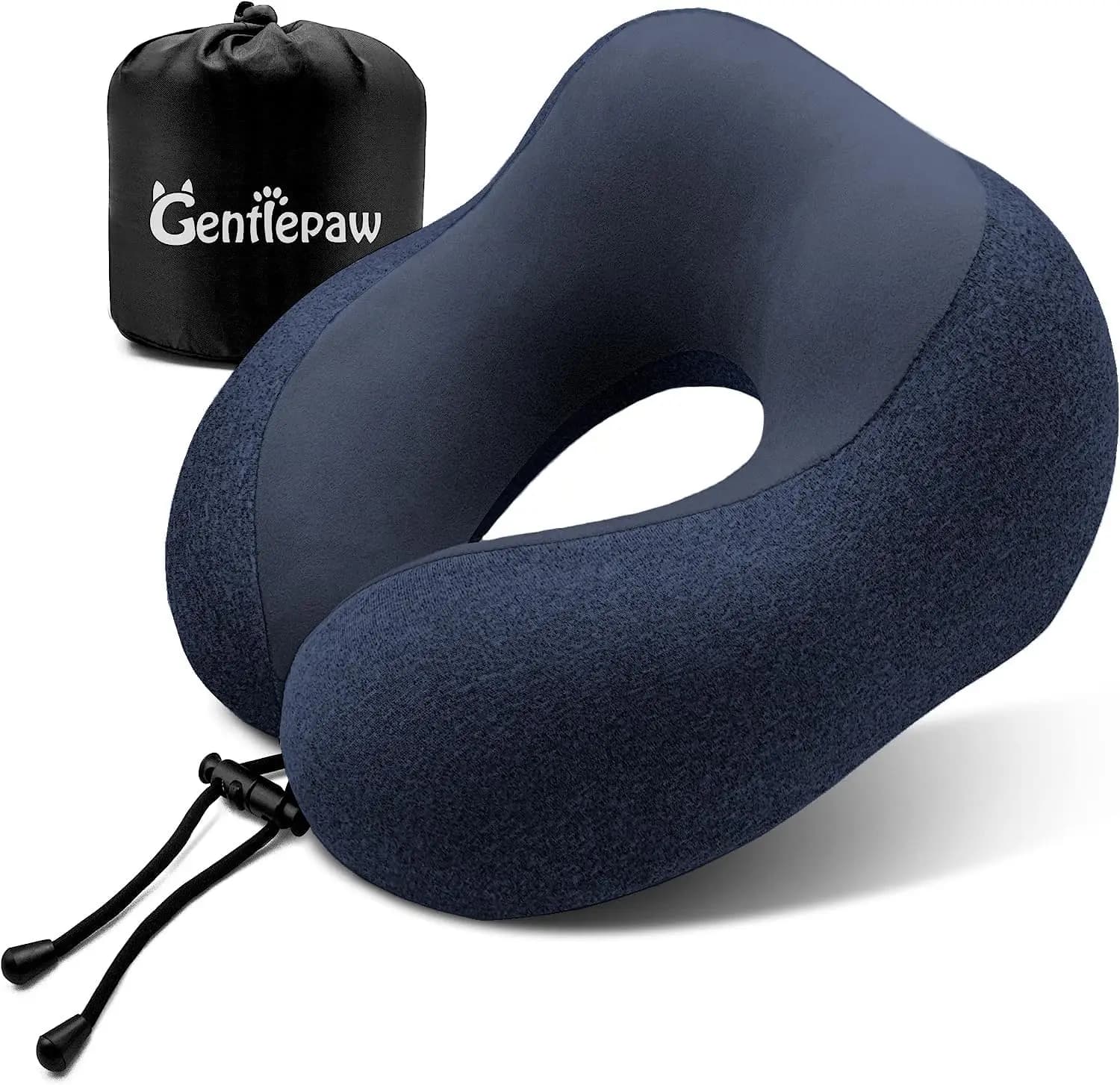 Cuscino da Viaggio in Memory Foam per Adulti e Bambini - Supporto per il Collo a Forma di U Portatile per Aereo, Casa, Ufficio, Campeggio (Blu)