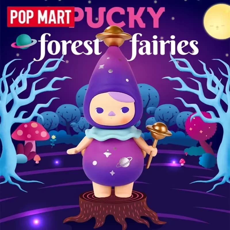 POP MART Pucky Forest Elf Series Blind Box Toys Kawaii Anime Action Figure Decorazione del desktop Scatola misteriosa a sorpresa Borsa cieca Giocattolo