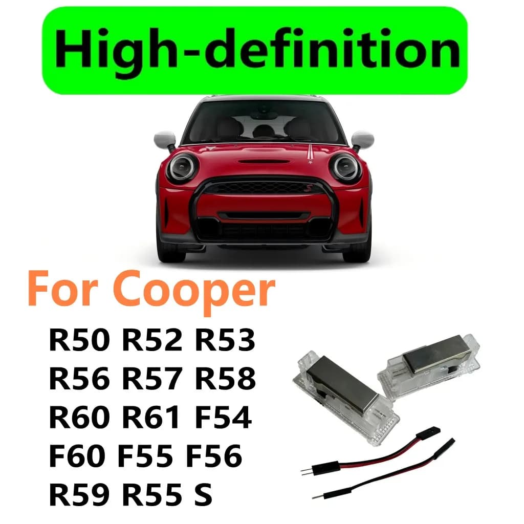 2PCS HD For BMW Mini Cooper Works R55 R56 R50 R53 R60 R61 F54 F60 F55 F56 Accessories LED Light Car Door Projector Welcome Light