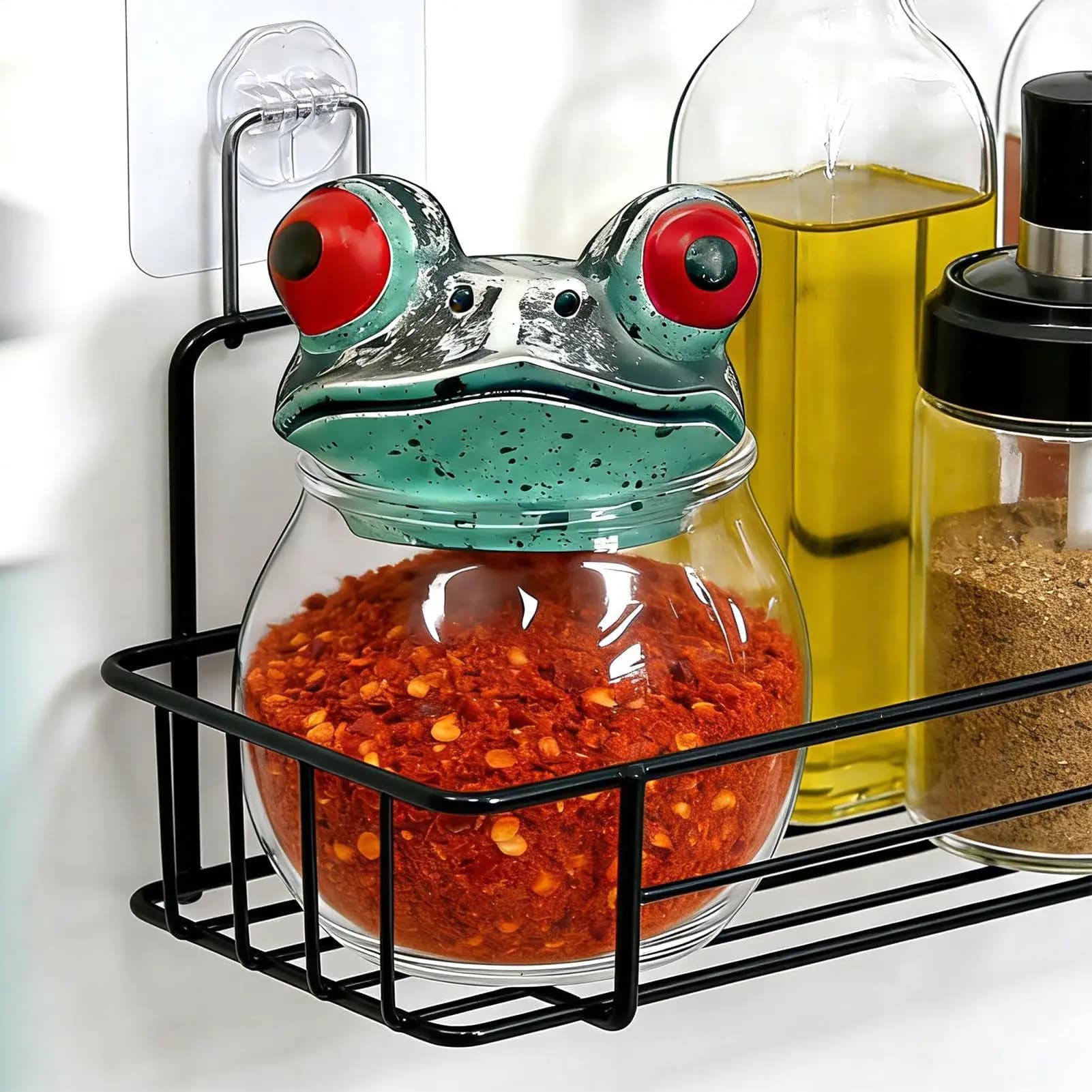 Barattoli Gotici a Forma di Rana per Spezie e Condimenti, Contenitori per Cucinare, Dispensa, Armadietti e Scaffali