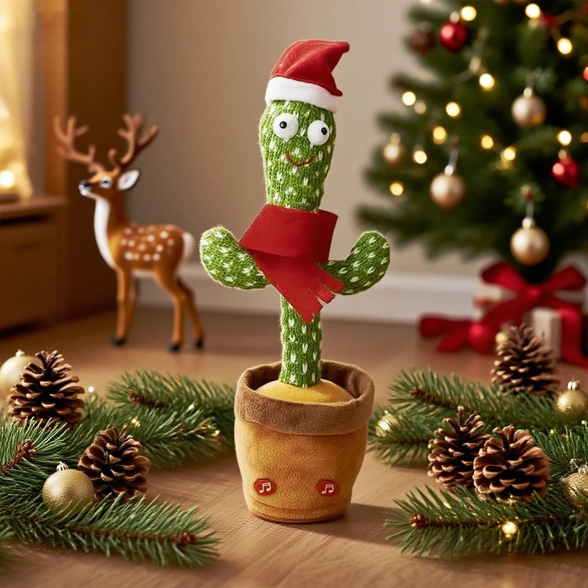 Table Decoration for Home, Cactus Magic Dancer with Sound for Autumn, Halloween, Christmas, Artificial Musical Plant, Birthday Gift