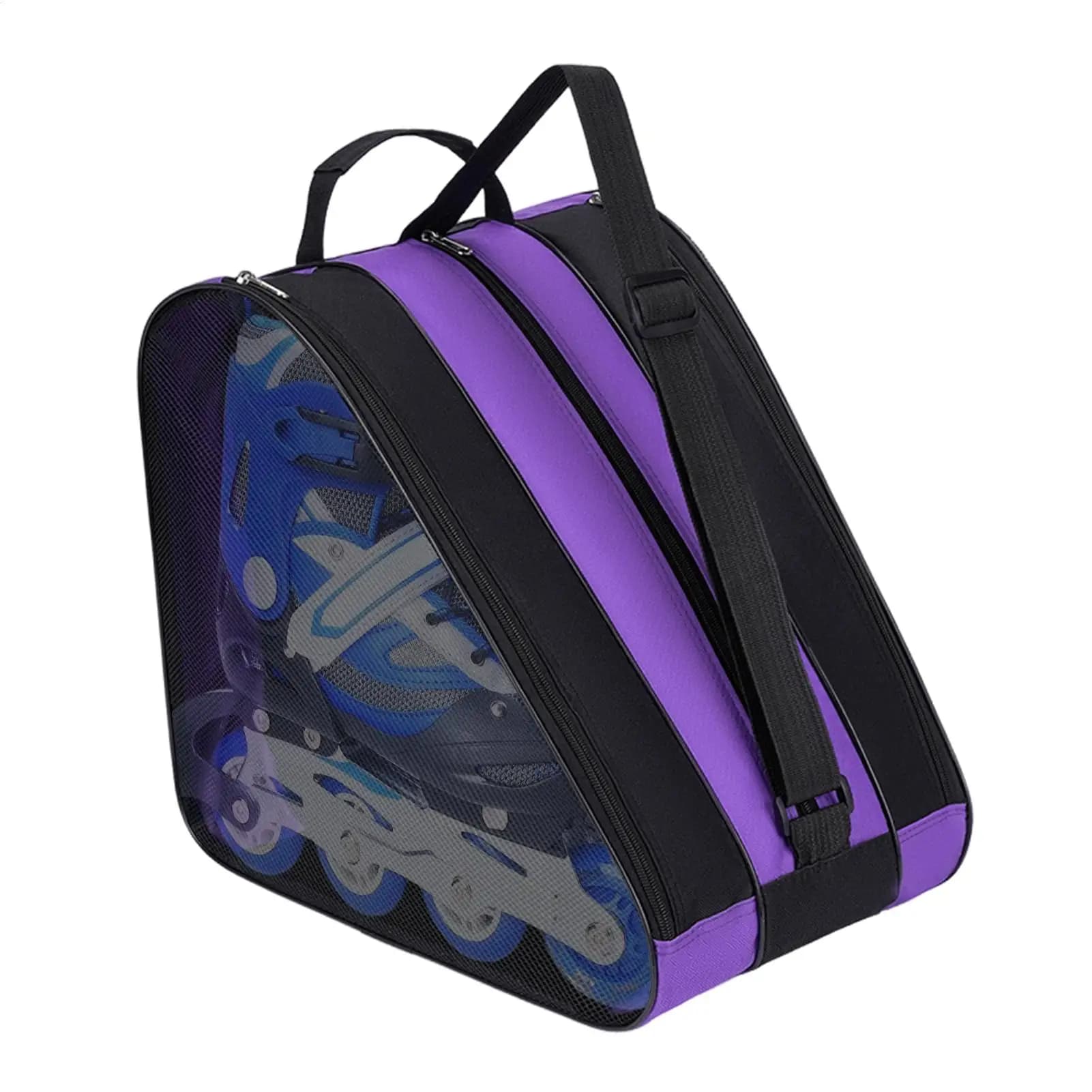 Roller Skate Bag Breathable Mesh Triangle Adjustable Strap Ice Skating Bag for Kids Adult Beginners Professionals Training