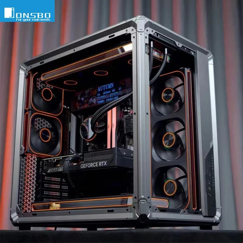 JONSBO X400 Sea View Room Telaio da tavolo Esports Quadro Custodia ATX Supporto spina posteriore/refrigerazione ad acqua 360/13 posizioni della ventola