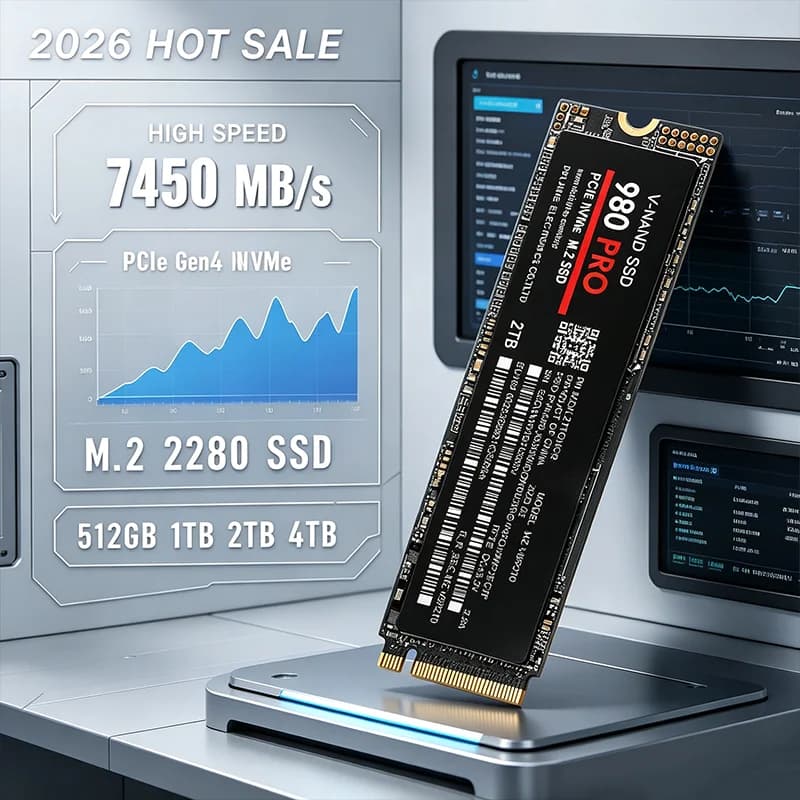 980Pro SSD 2026 HOT SALE M.2 NGFF PCIe 4.0 Internal Solid State Drive Up to 7450MB/s High‑Speed Storage for Laptop Desktop PC