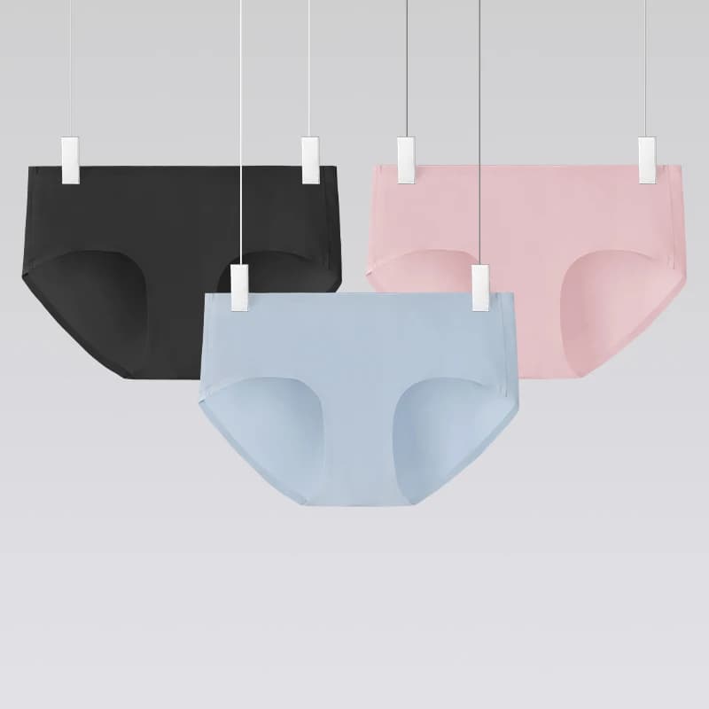 1pc biancheria intima da donna a vita media non cicatrice ragazza sottile pantaloncini di seta di ghiaccio traspirante seta antibatterica cavallo slip da donna