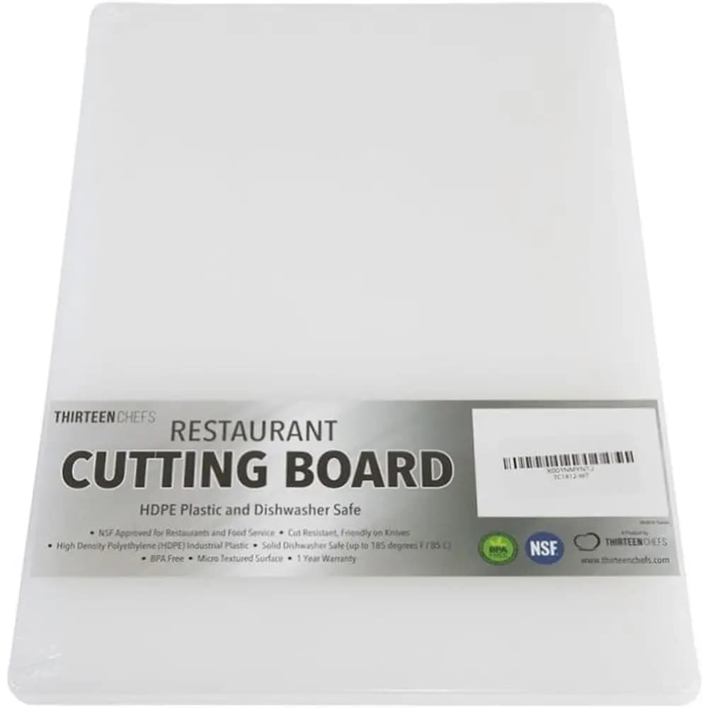 Plastic Cutting Board - 18 x 12 x 0.5 Inch, Pro-Grade HDPE, Large Size, Dishwasher Safe