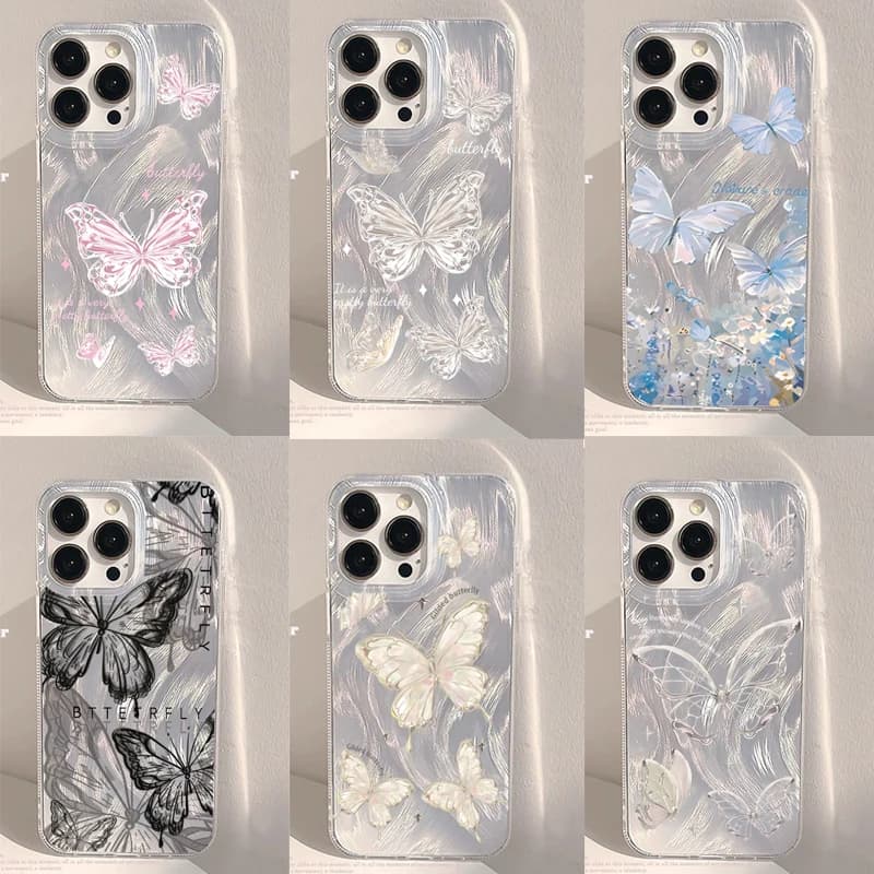 Blue Butterfly Clear Phone Case For Infinix Hot 70 60 50 40 Play 60i 40i Note 50X 50 Plus 60 40 Pro GT 50 Pro Smart 20 8 9 Cover