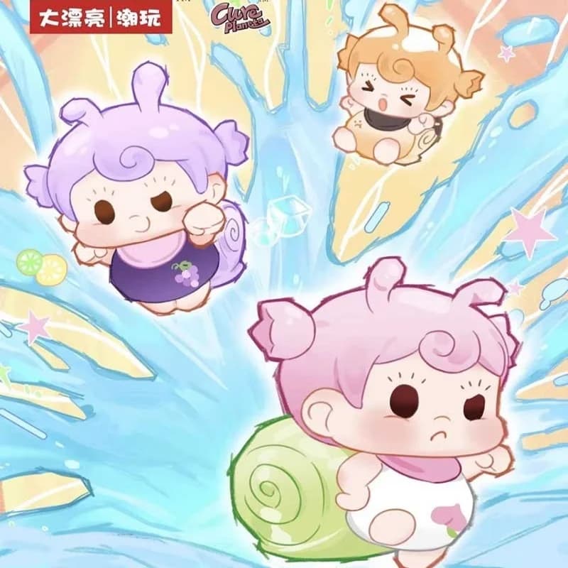 Original Baby Three Soda Sister Qq Snail Mini Blind Box Figures Cute Collectible Desktop Ornaments Trendy Toy Gifts For Women