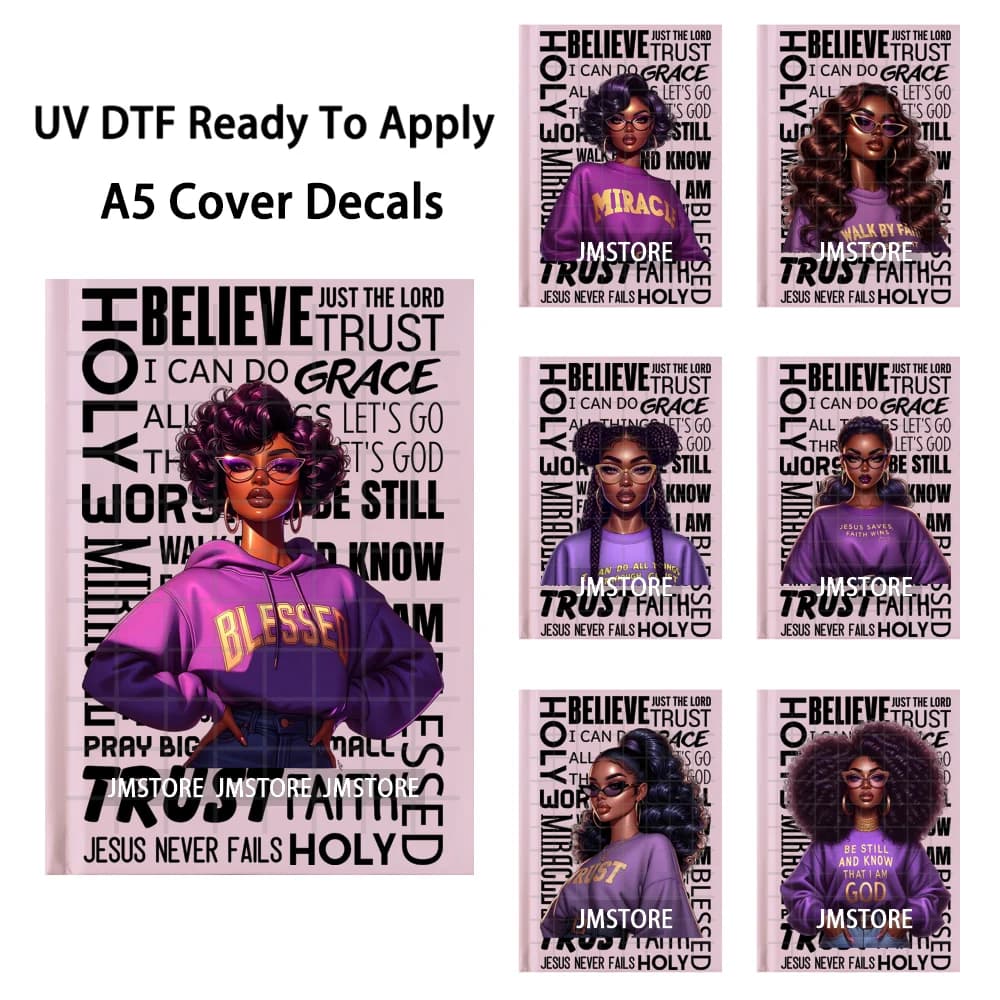 Adesivi decorativi religiosi con motivi di fede per copertine di quaderni Planner Girls, resistenti ai raggi UV, pronti da applicare, adesivi transfer durevoli per copertine di diari A5.