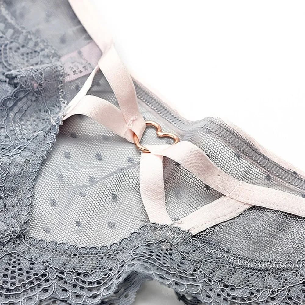 Slip a vita bassa traspirante in pizzo, perizoma intimo da donna con inserti in rete a pois trasparenti, slip in pizzo per ragazza