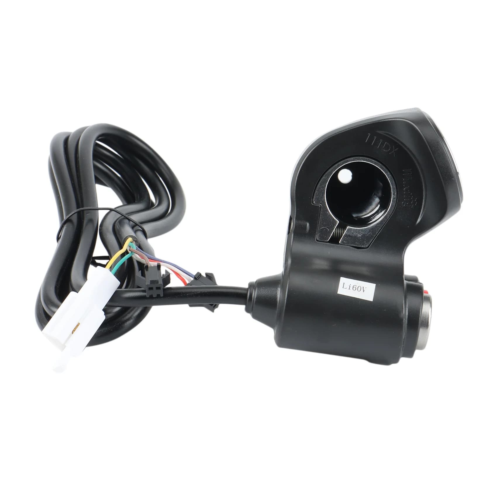 Acceleratore a rotazione con maniglia a gas da 60 V con indicatore batteria, interruttore a scatto e blocco/chiave per scooter elettrico, bicicletta, parte ABWY