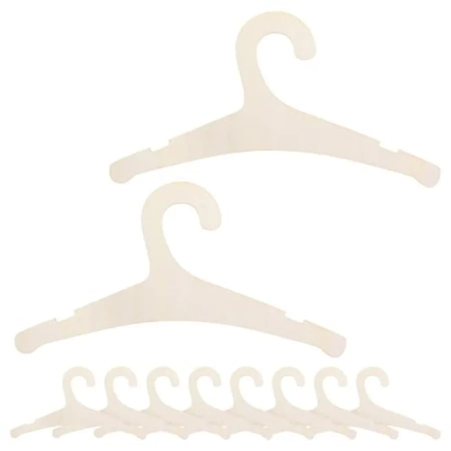 Appendiabiti in legno per armadio neonato, 10 pezzi, in legno naturale da 9 pollici, antiscivolo, per vestiti, completi, giacche, pantaloni, ecologici, lisci.