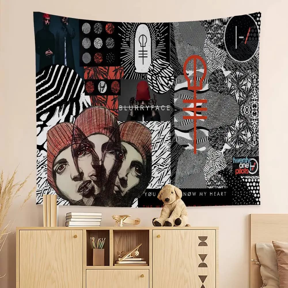 Twenty One Pilots Cartoon Tapestry Bohemian Wall Tapestries Mandala Home Decor