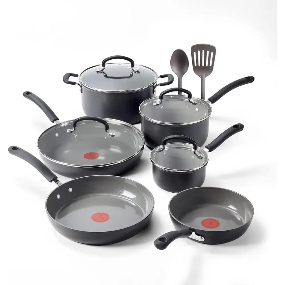 Set di pentole antiaderenti da 12 pezzi, adatte al forno fino a 400 gradi. ° Set di pentole e utensili da cucina, inclusi padelle, pentola per soffritti e pentola per brodo